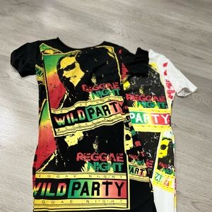 White only available Rasta Bob Marley Dress. Size Large. Stretches. Worn once